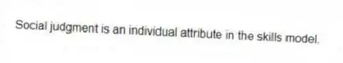 Social judgment is an individual attribute in the skills model.
