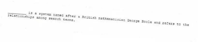 _________ is a system named after a British mathematician George Boole and refers to the relationships among search terms.