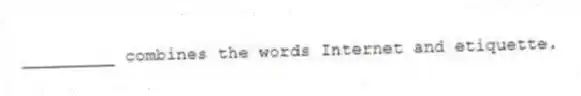 _________ combines the words Internet and etiquette.