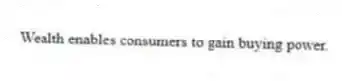 Wealth enables consumers to gain buying power.