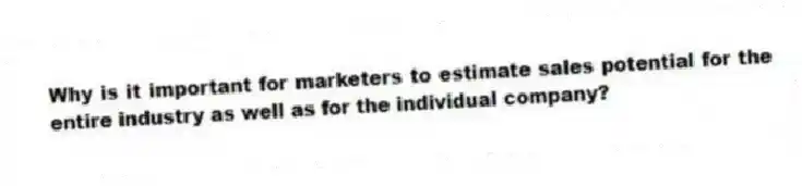 Why is it important for marketers to estimate sales potential for the entire industry as well as for the individual company?