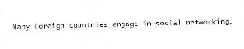 Many foreign countries engage in social networking.
