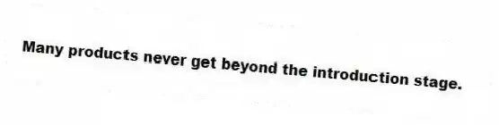 Many products never get beyond the introduction stage.