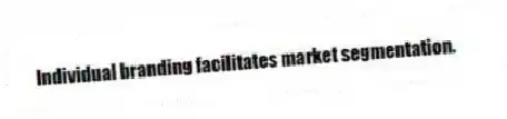Individual branding facilitates market segmentation.
