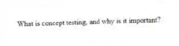 What is concept testing, and why is it important?