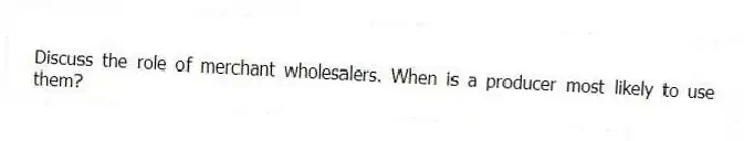 Discuss the role of merchant wholesalers. When is a producer most likely to use them?