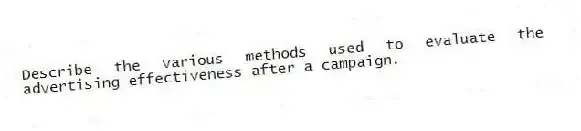 Describe the various methods used to evaluate the advertising effectiveness after a campaign.