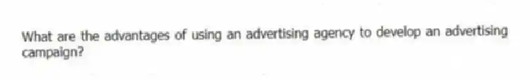 What are the advantages of using an advertising agency to develop an advertising campaign?