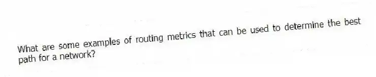 What are some examples of routing metrics that can be used to determine the best path for a network?