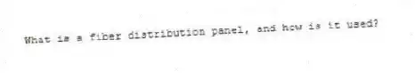 What is a fiber distribution panel, and how is it used?