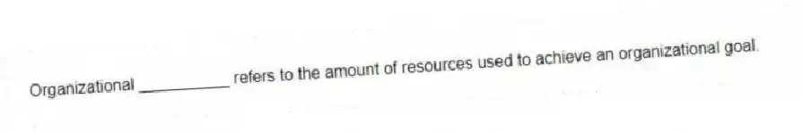 Organizational __________ refers to the amount of resources used to achieve an organizational goal.