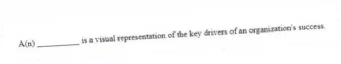 A(n) __________ is a visual representation of the key drivers of an organization's success.