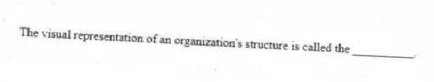 The visual representation of an organization's structure is called the __________.