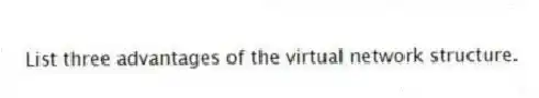List three advantages of the virtual network structure.