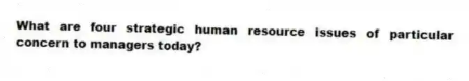 What are four strategic human resource issues of particular concern to managers today?