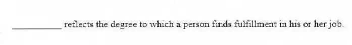 __________ reflects the degree to which a person finds fulfillment in his or her job.