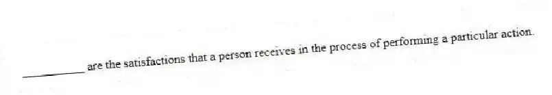 __________ are the satisfactions that a person receives in the process of performing a particular action.