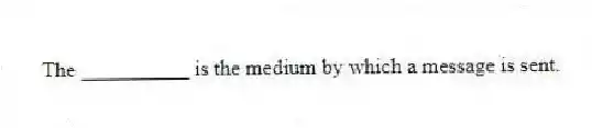 The __________ is the medium by which a message is sent.