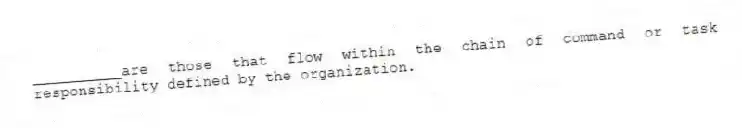 __________are those that flow within the chain of command or task responsibility defined by the organization.