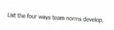 List the four ways team norms develop.