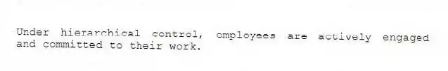 Under hierarchical control, employees are actively engaged and committed to their work.