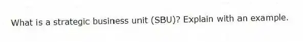 What is a strategic business unit (SBU)? Explain with an example.