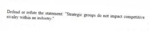 Defend or refute the statement: "Strategic groups do not impact competitive rivalry within an industry."