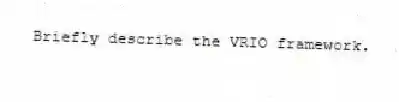 Briefly describe the VRIO framework.