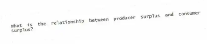What is the relationship between producer surplus and consumer surplus?