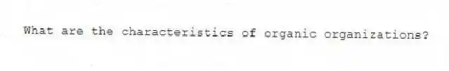 What are the characteristics of organic organizations?