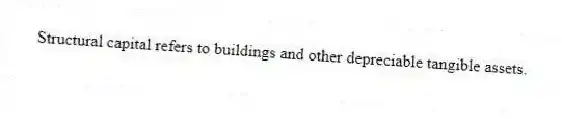 Structural capital refers to buildings and other depreciable tangible assets.