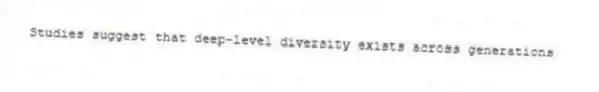 Studies suggest that deep-level diversity exists across generations