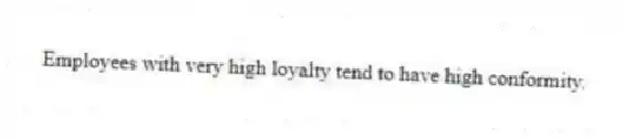 Employees with very high loyalty tend to have high conformity.