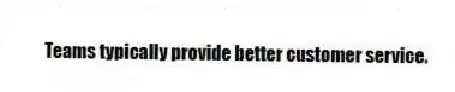 Teams typically provide better customer service.