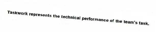Taskwork represents the technical performance of the team's task.