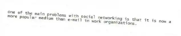One of the main problems with social networking is that it is now a more popular medium than e-mail in work organizations.