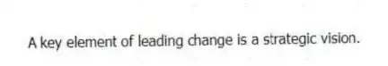 A key element of leading change is a strategic vision.