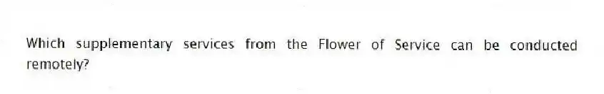 Which supplementary services from the Flower of Service can be conducted remotely?