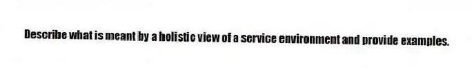 Describe what is meant by a holistic view of a service environment and provide examples.