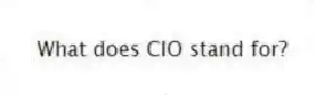 What does CIO stand for?