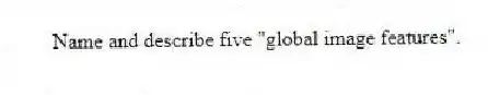 Name and describe five "global image features".