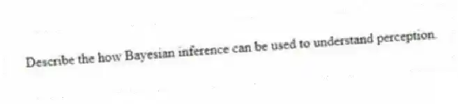 Describe the how Bayesian inference can be used to understand perception.