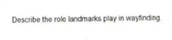 Describe the role landmarks play in wayfinding.