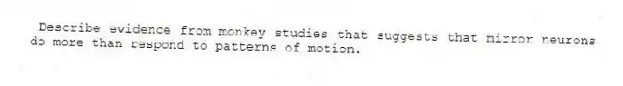 Describe evidence from monkey studies that suggests that mirror neurons do more than respond to patterns of motion.