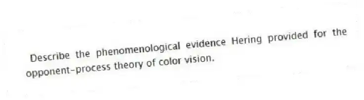 Describe the phenomenological evidence Hering provided for the opponent-process theory of color vision.