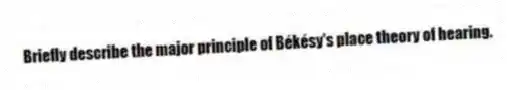Briefly describe the major principle of Békésy's place theory of hearing.