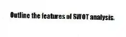  Outline the features of SWOT analysis.