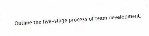 Outline the five-stage process of team development.