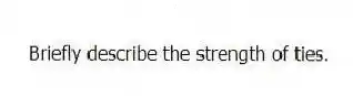 Briefly describe the strength of ties.