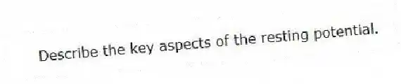  Describe the key aspects of the resting potential.